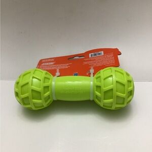 NERF Interactive Dog Toy Dumbbell Squeaky Green/Blue